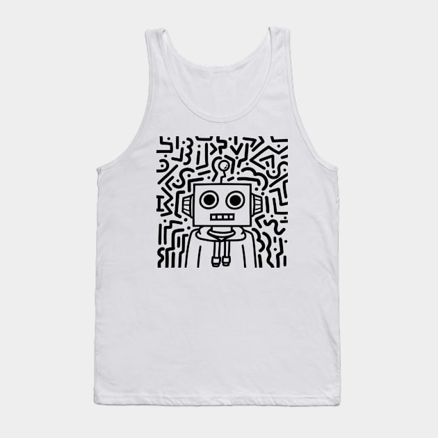 Doodle robot Tank Top by KammyBale